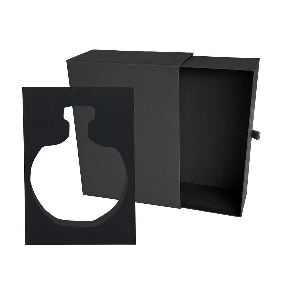 PACK COFFRET TIROIR NOIR AVEC CALE FORMAT CARAFE HÉLIANTHE
