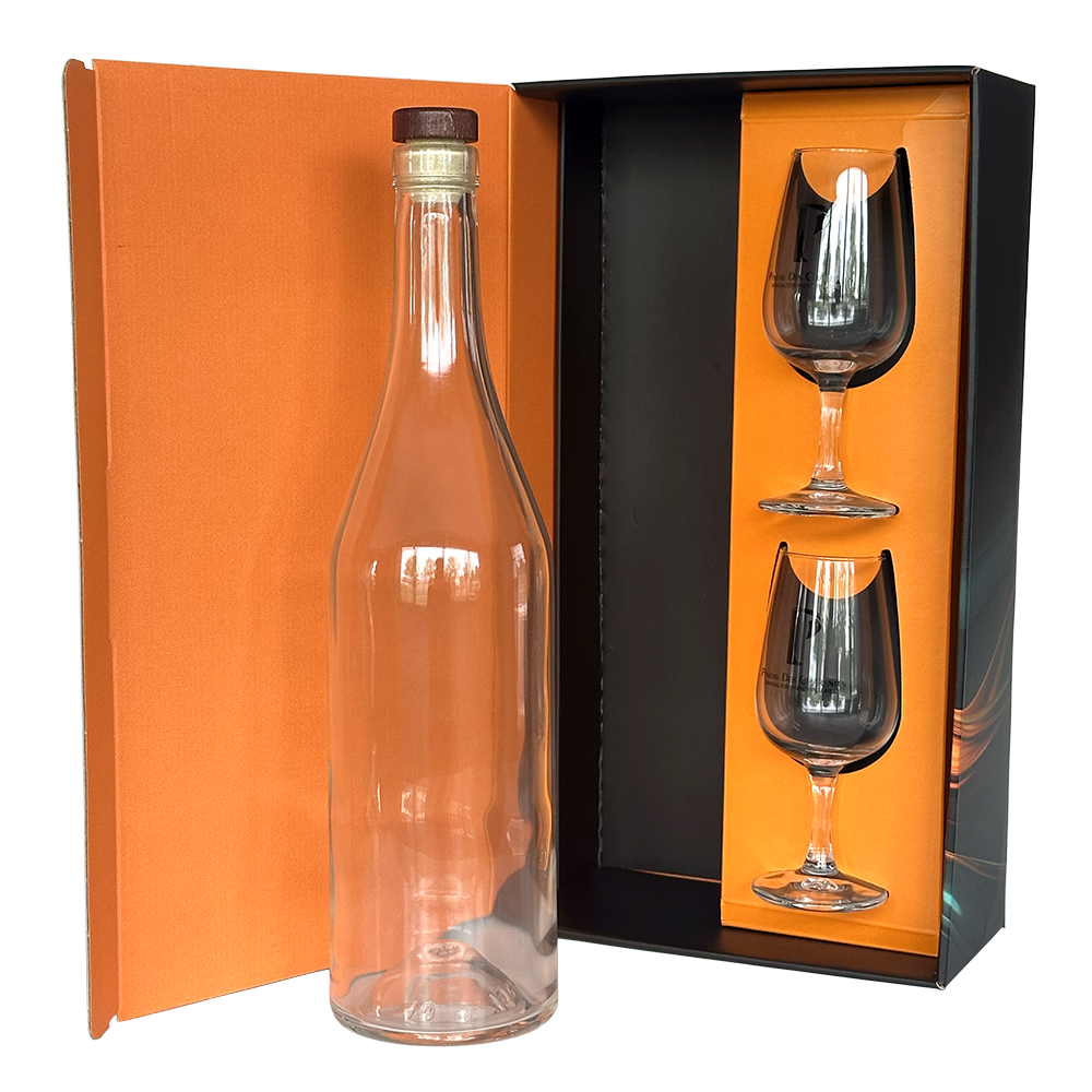 PACK COFFRET "BOREAL" 1 BOUTEILLE 75CL ET 2 VERRES