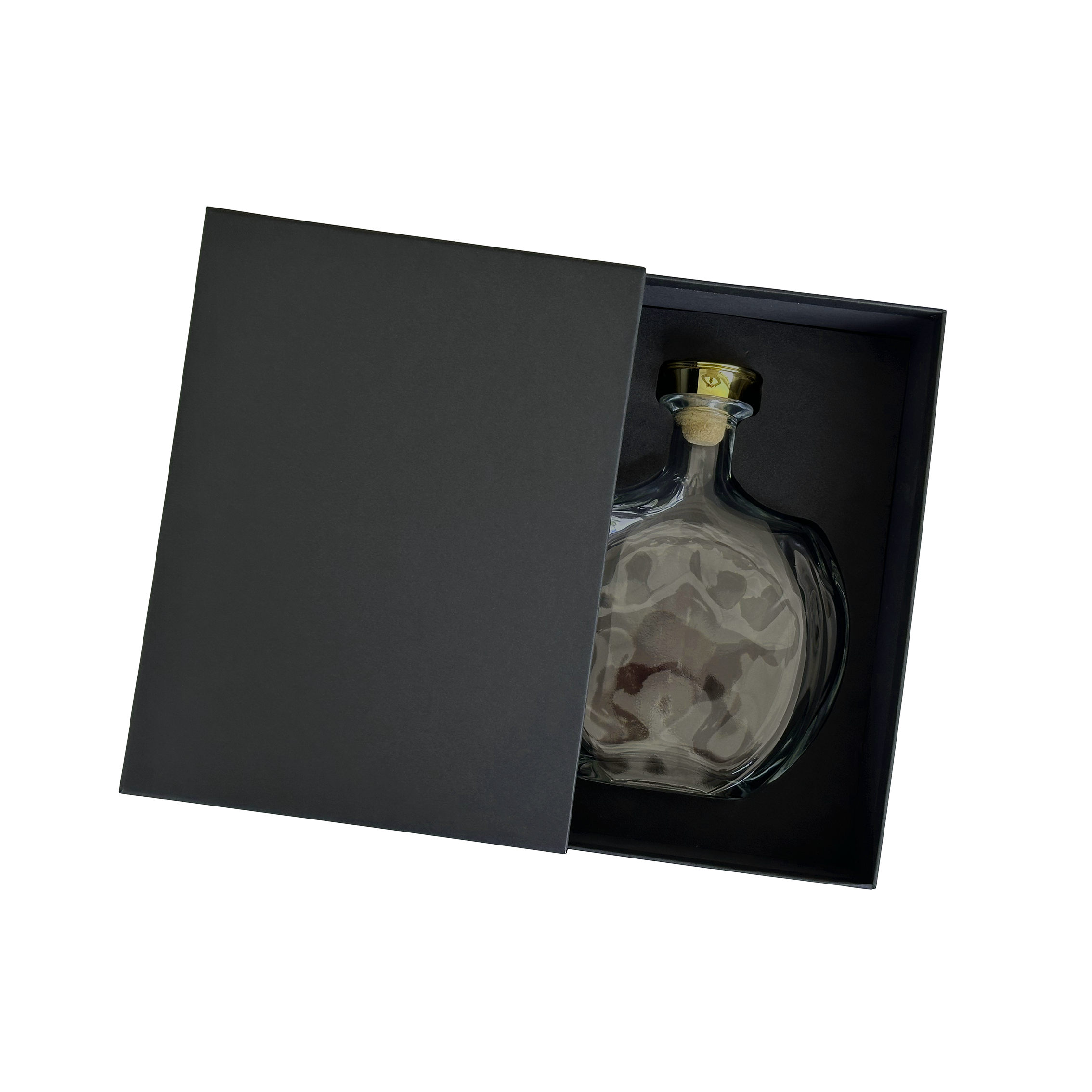 PACK COFFRET TIROIR NOIR AVEC CALE FORMAT CARAFE HÉLIANTHE