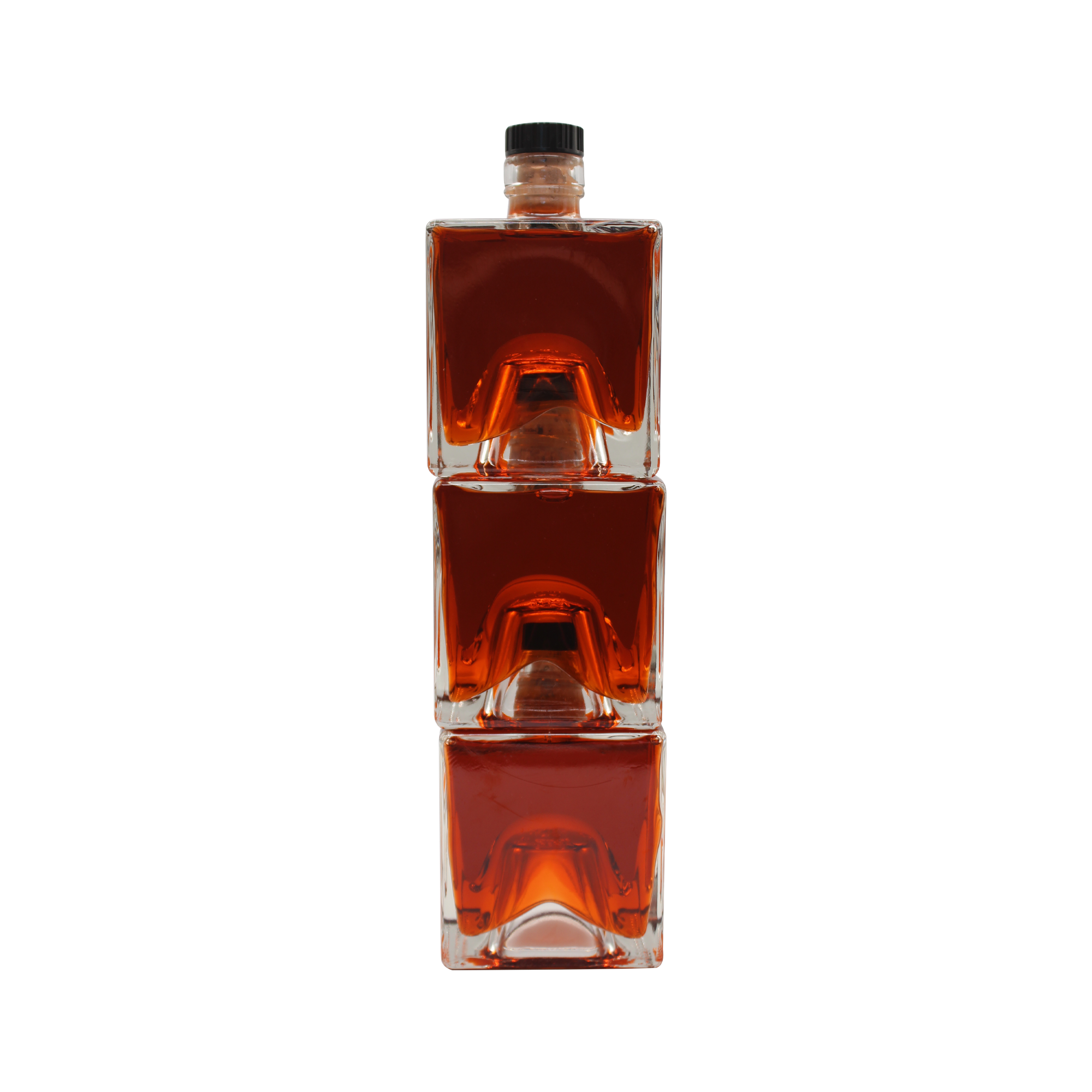 Bouteille empilable carrée de 25 CL