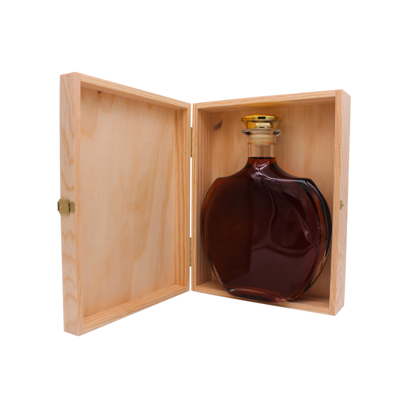 Coffret bois heliante imprimé cognac ouvert