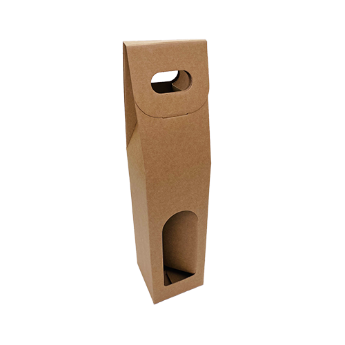 Valisette 1 bouteille kraft + fenetre côté