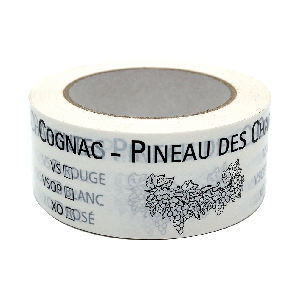 RUBAN ADHÉSIF BLANC IMPRIMÉ COGNAC PINEAU DES CHARENTES