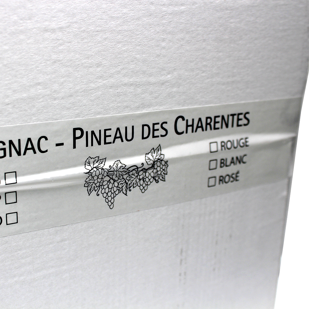 RUBAN ADHÉSIF BLANC IMPRIMÉ COGNAC PINEAU DES CHARENTES